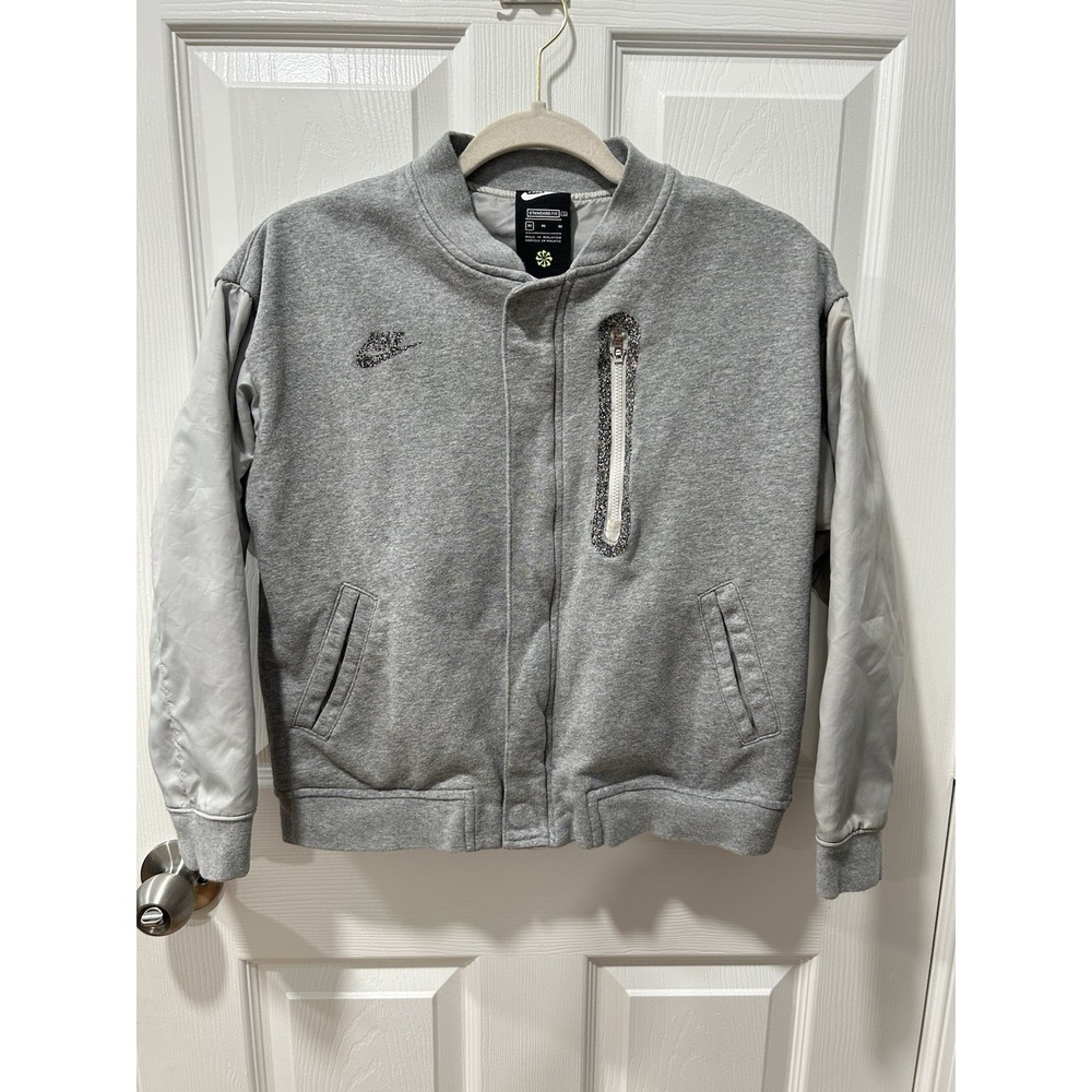 Nike Sportswear Gray Bomber Jacket, Unisex Youth SIZE M‎ CU9322-050